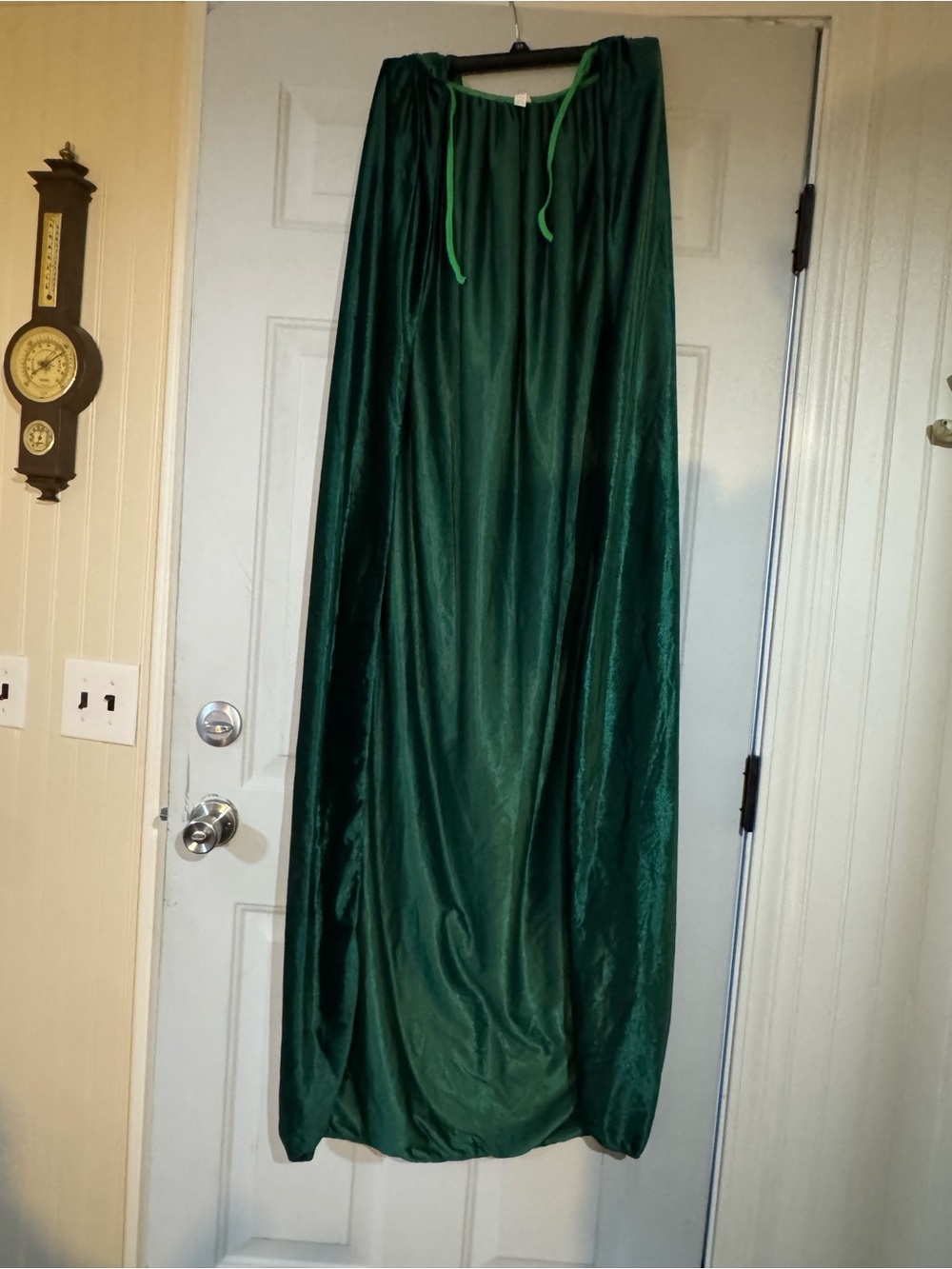 Green Cloak Cap Renaissance Fairy Halloween Cosplay soft Velour StretchyLarge